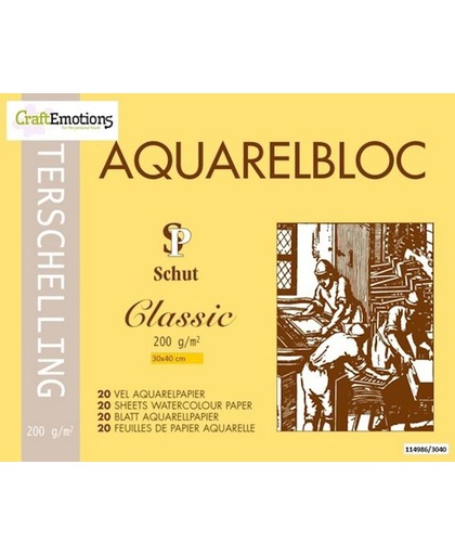 Schut Terschelling Aquarelblok Classic 30x40cm 200 gram - 20 sheets.