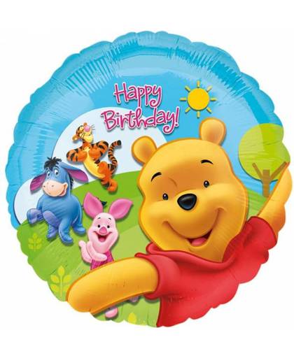 Winnie The Pooh Helium Ballon Happy Birthday 45cm leeg