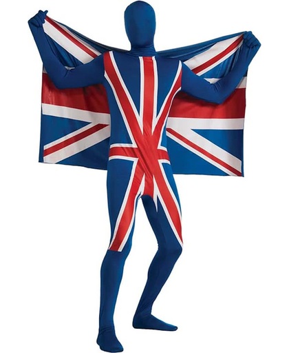 Tweede huid kostuum met Engels vlag motieven  - Verkleedkleding - 152/160