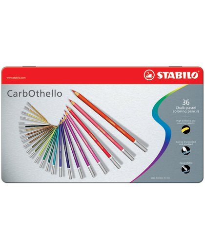 STABILO CarbOthello Kalk-Pastel Kleurpotloden - Metalen Etui 36 stuks