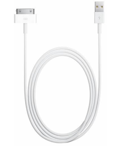 USB Laad- en Datakabel, Connector voor de Apple Ipad 2, Wit, merk i12Cover