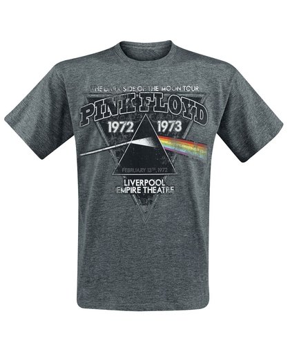 Pink Floyd Dark Side Of The Moon - Liverpool 1972 T-shirt grijs gemêleerd