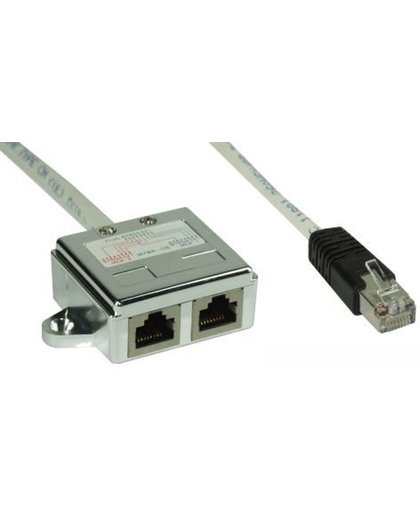 InLine Cat.5e / ISDN T-Adapter (Port-Doppler) RJ45 St an 2x RJ45 Bu, 15cm, I 0.15m netwerkkabel