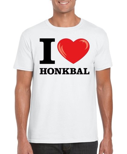 I love honkbal t-shirt wit heren 2XL