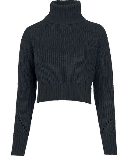 Urban Classics Ladies HiLo Turtleneck Sweater Gebreide trui zwart