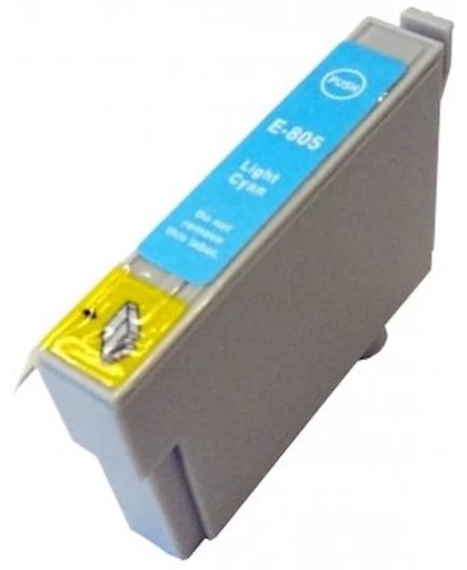 inkt cartridge voor Epson T0805 light cyan wit Label