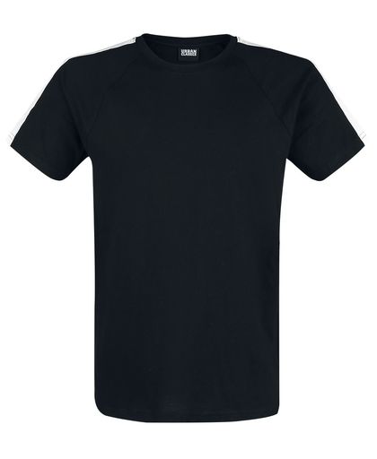 Urban Classics Stipe Shoulder Raglan Tee T-shirt zwart/woodland