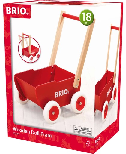 BRIO Rode houten poppenwagen - 31370
