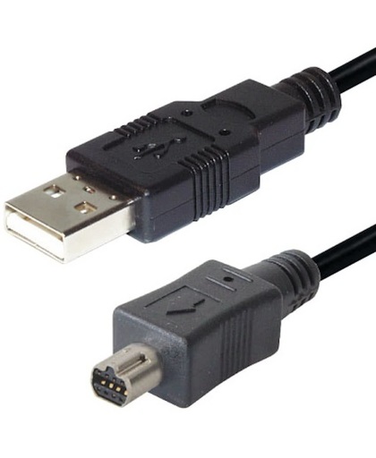 VHBW USB kabel 8-pins compatibel met Nikon UC-E1 en diverse andere merken - 1,5 meter