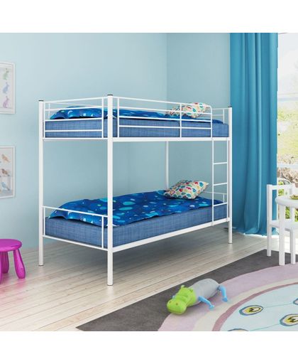 vidaXL Children's Bunk Bed Frame 200x90 cm Metal White