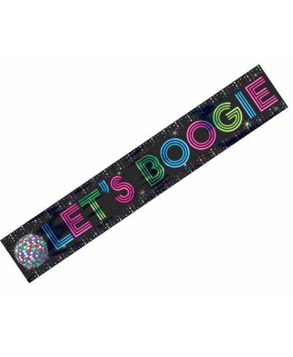 Jaren 70 disco banner Lets Boogie