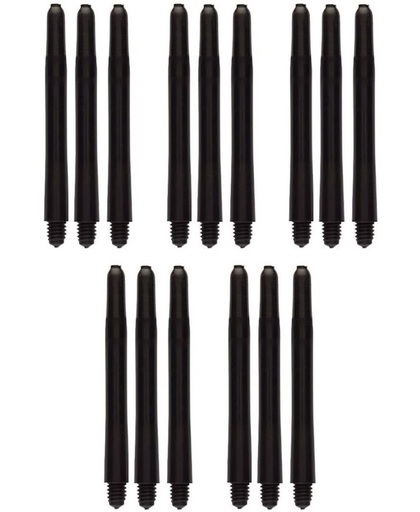 Dragon Darts zwarte darts shafts - 5 sets (15 stuks) - medium - darts shafts