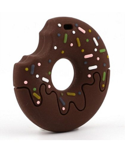 Bijtketting - kauwketting chocolade donut