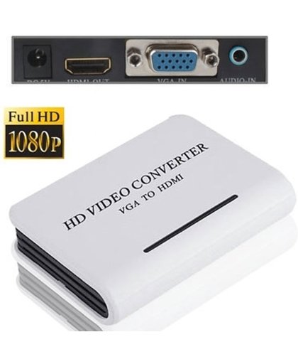 PC / DVD VGA Video Audio naar HDTV HDMI Converterwit