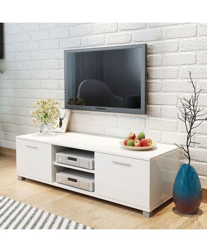 Tv-meubel hoogglans wit 120x40,3x34,7 cm