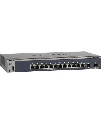 Netgear M4100-D12G Beheerde netwerkswitch L2+ Gigabit Ethernet (10/100/1000) Power over Ethernet (PoE) Blauw, Grijs