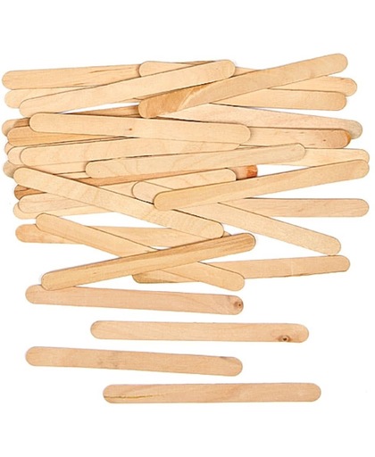 Blanco houten echte natuurlijke knutselstokjes - materialen voor kinderen en volwassen om te decoraties en knutselwerkjes maken (250 stuks)