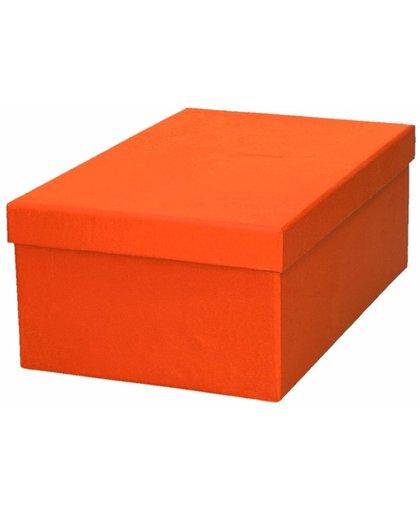 Oranje cadeaudoosje / kadodoosje 23 cm rechthoekig
