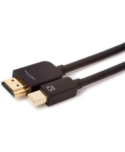 Techlink Mini DP/HDMI, 2.0m 2m mini DisplayPort HDMI Zwart