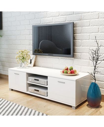Tv-meubel 140x40,3x34,7 cm hoogglans wit