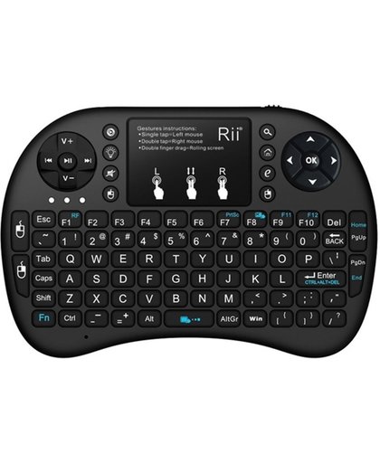 Rii i8+ RF Wireless + Bluetooth QWERTY Zwart