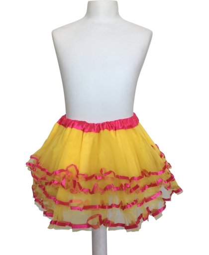 Spaans ballet Rokje geel roze verkleedkleding Prinsessen bij jurk - lengte 26 cm -