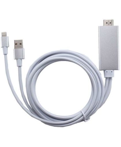 Snelle HDMI naar Lightning kabel - tv Adapter - voor iPhone X/10 7 6S  iPad Air - zilver - Underdog Tech