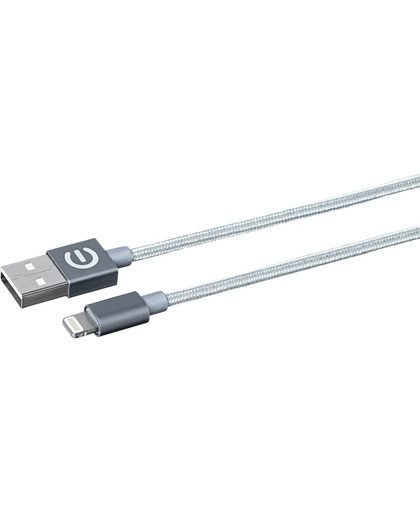 eSTUFF ES80111-GREY 2m USB A Lightning Grijs mobiele telefoonkabel