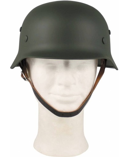 MFH Duitse helm WW II legergroen met lederen binnenkant