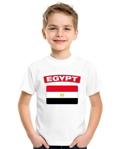 Egypte t-shirt met Egyptische vlag wit kinderen XL (158-164)