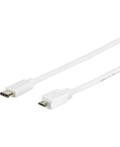 eSTUFF USB 3.1 type C/Micro USB, 1 m 1m USB C Micro-USB B Mannelijk Mannelijk Wit USB-kabel