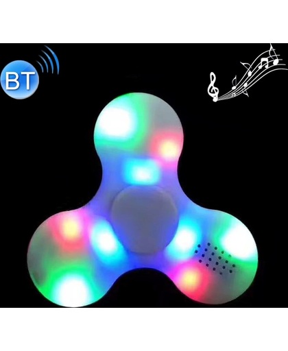 Bluetooth V4.0 Speaker Glowing Fidget Spinner Toy Anti-Anxiety Toy met RGB LED licht voor Children en Adults, 1.5 Minutes Rotation Time, Big Steel Beads Bearing + ABS materiaalwit