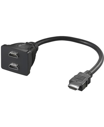 Wentronic HDMI M / 2x HDMI F, PL HDMI 2x HDMI Zwart kabeladapter/verloopstukje