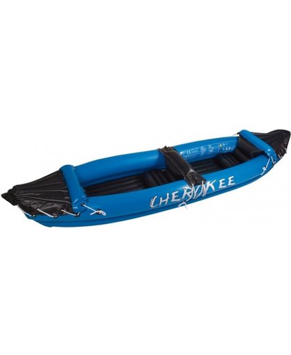 Blauwe opblaasbare kano