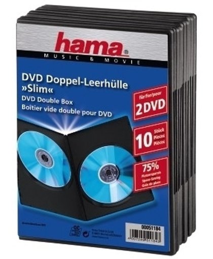 Hama Dvd Dubbelhoes Slim - 10 stuks / Zwart