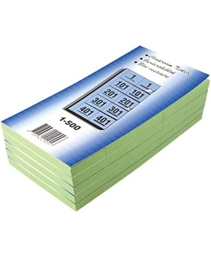 Garderobeblokken nummers van 1 t.e.m. 500, groen