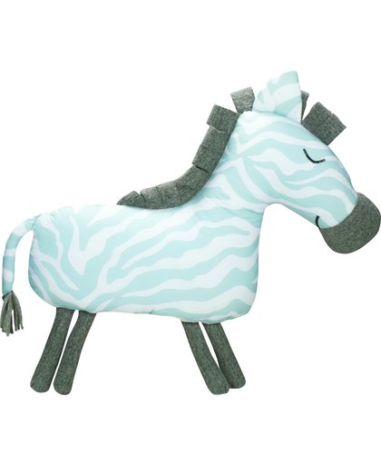 Kidsdepot knuffel / kussen Zebra seagreen
