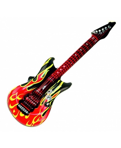 Opblaasbare gitaar met vlammen 100 cm