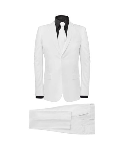 Tweedelig pak met stropdas mannen maat 48 wit