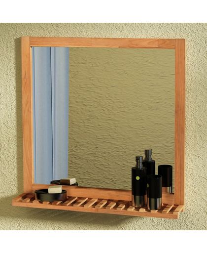 vidaXL Bathroom Mirror Solid Walnut Wood 60x63 cm
