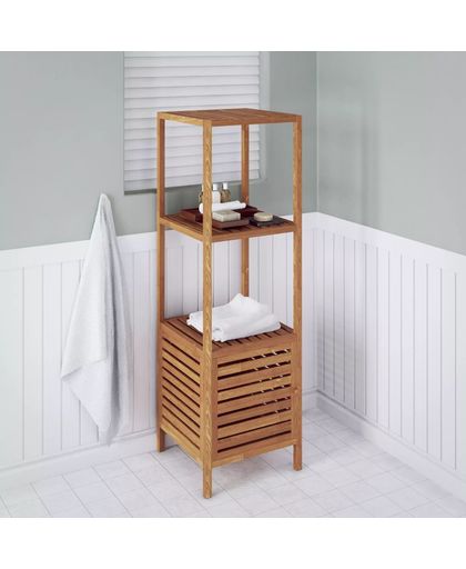 vidaXL Bathroom Storage Shelf Solid Walnut Wood 39.5x35.5x123 cm