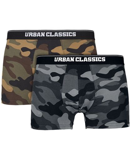 Urban Classics 2-Pack Camo Boxer Shorts Boxershort wood camo/dark camo