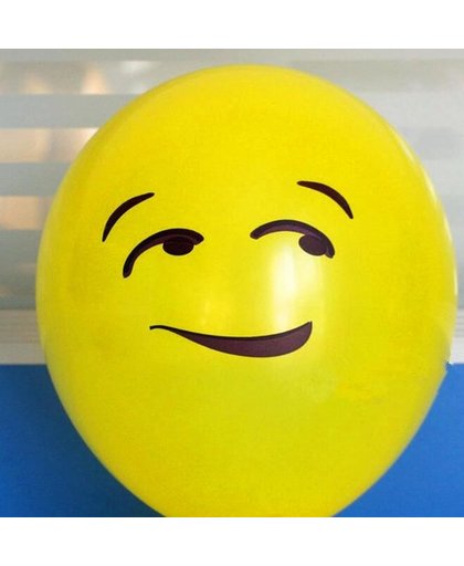 25 stuks ballon smiley 30 cm geel blik