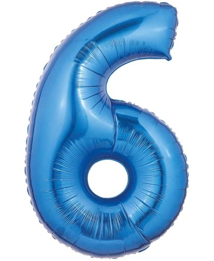 6 Jaar Folie/Helium Ballon Blauw - 102cm