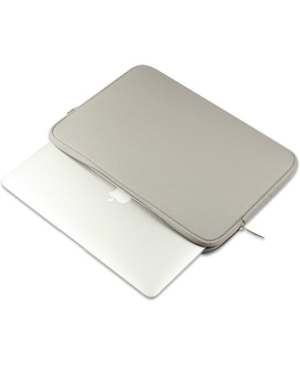 Kunstlederen Soft Sleeve Voor De Apple Macbook Air / Pro (Retina) 13 Inch - 13.3" Case - Bescherming Cover Hoes Kunstleer - Grijs