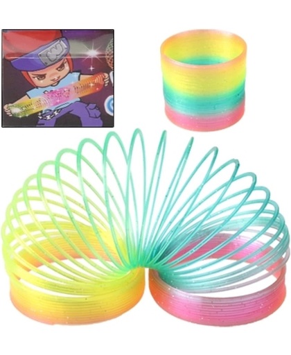 Classic Toy Kaleidoscope Rainbow Ring Folding Plastic Spring Coil Toy voor Children (12pcs in one packaging, the price is voor 12pcs)