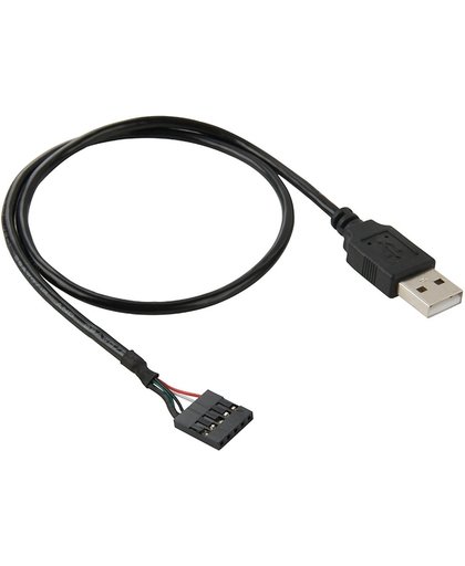 5 Pin Moederbord vrouwtje aansluiting naar USB 2.0 mannetje Adapter kabel, Lengte: 50cm
