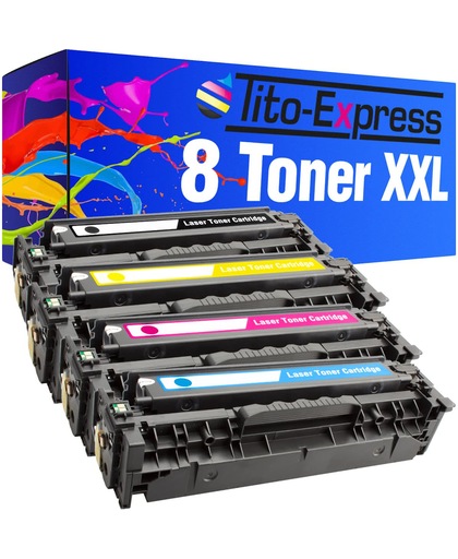Tito-Express PlatinumSerie 8 Toner XL PlatinumSerie voorHP CE410X CE411A CE412A CE413A Laserjet Pro 300 Color M351A 300 Color MFP M375NW 400 Color M451DN 400 Color M451DW 400 Color M451NW 400 M475DN 400 M475DW
