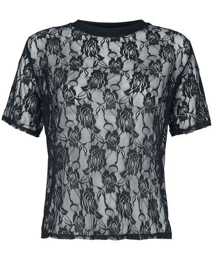 Forplay Spitzen Shirt Girls shirt zwart