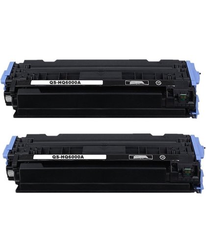 Merkloos – Tonercartridge / Alternatief voor de HP Q6000A voor HP Color LaserJet 2600N 1600 2605N 2605DN 2605DTN, CM1015 MFP CM1017 MFP, 2-Pack